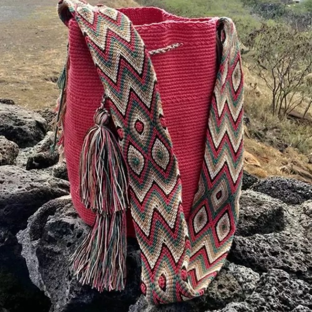 Mochila Tote Wayuu Colombia Coral